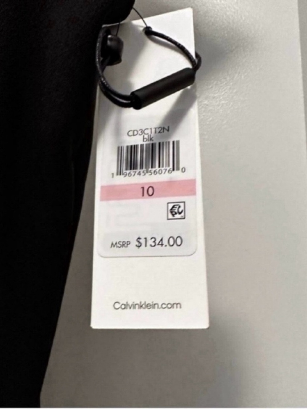 ❤️ NWT! Black CALVIN KLEIN Dress with Flutter Hem and Button Details - Size 10 - Picture 7 of 9